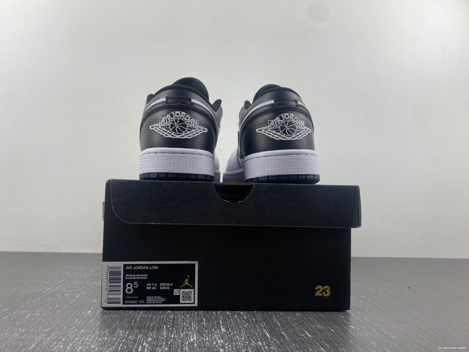 553558-132 Low Jordan Men's Black 1 White - 0916